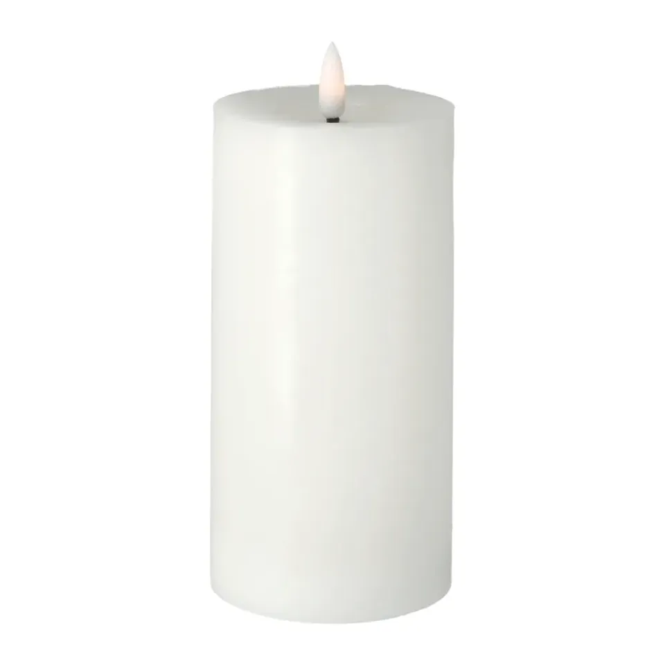 Discount Scandi Essentials Vela gruesa LED Bright Melt 17,5 cm, Blanco