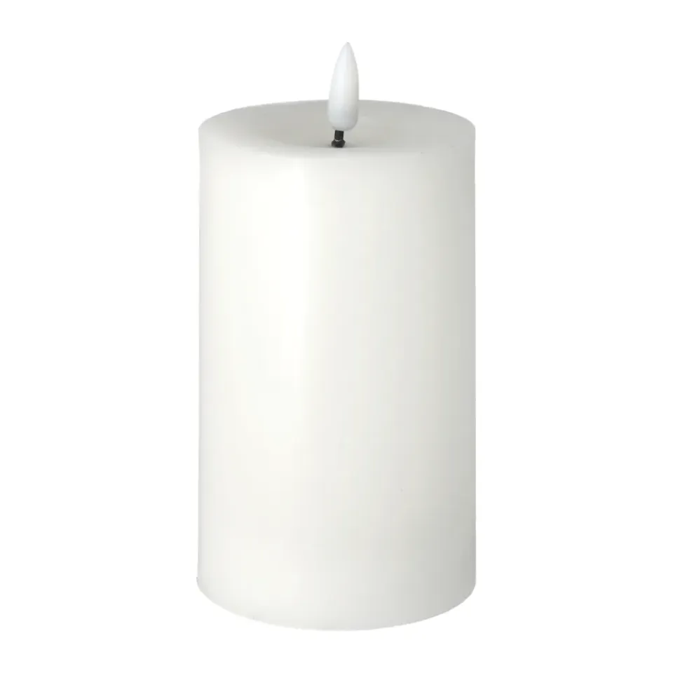 Scandi Essentials Vela gruesa LED Bright Melt 15 cm, Blanco