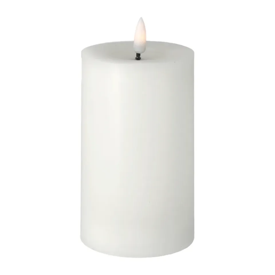 Scandi Essentials Vela gruesa LED Bright Melt 15 cm, Blanco
