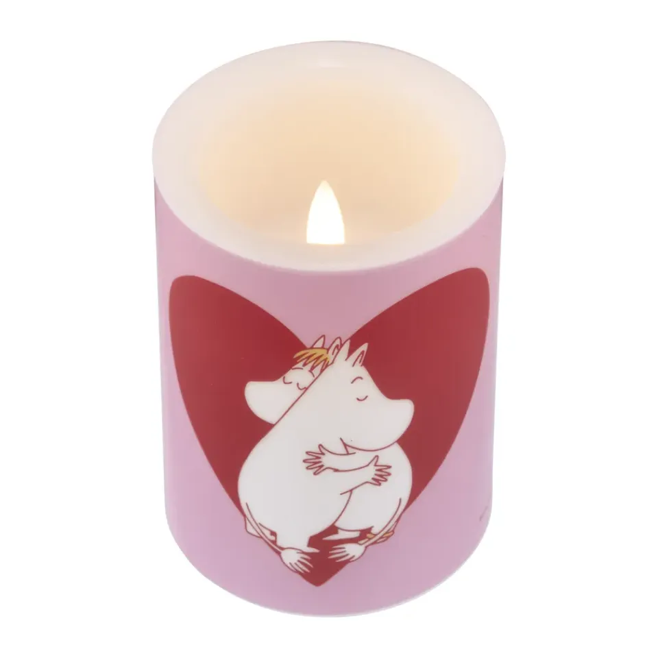 Online Muurla Vela gruesa LED Moomin 10 cm, Corazón Rosa