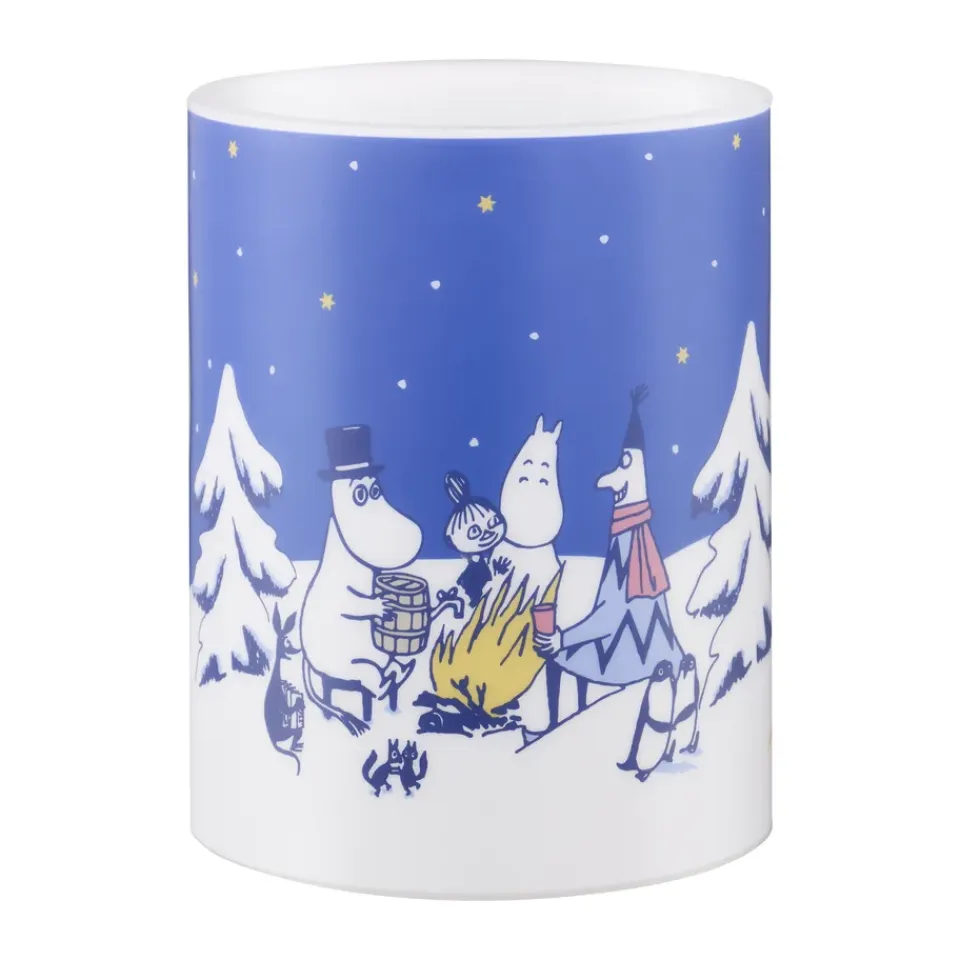 New Muurla Vela gruesa LED Moomin 12,5 cm, Noche estrellada Azul