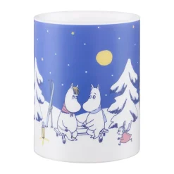 New Muurla Vela gruesa LED Moomin 12,5 cm, Noche estrellada Azul