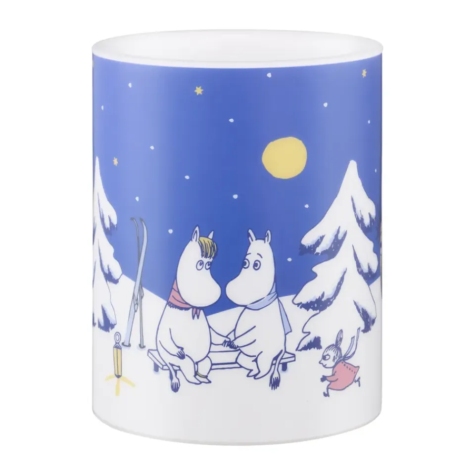 New Muurla Vela gruesa LED Moomin 12,5 cm, Noche estrellada Azul