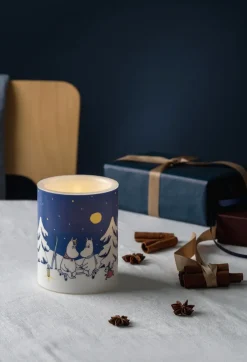 New Muurla Vela gruesa LED Moomin 12,5 cm, Noche estrellada Azul