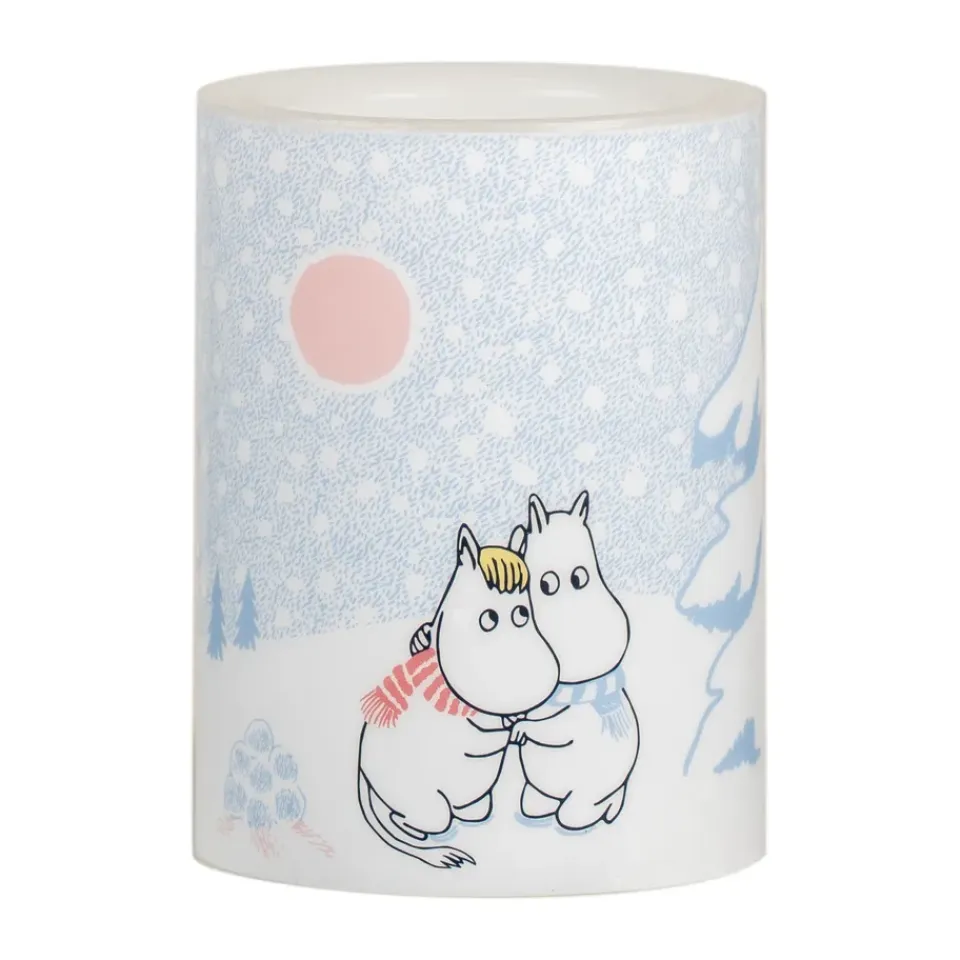 Muurla Vela gruesa LED Moomin 10 cm, Let it snow Blanco