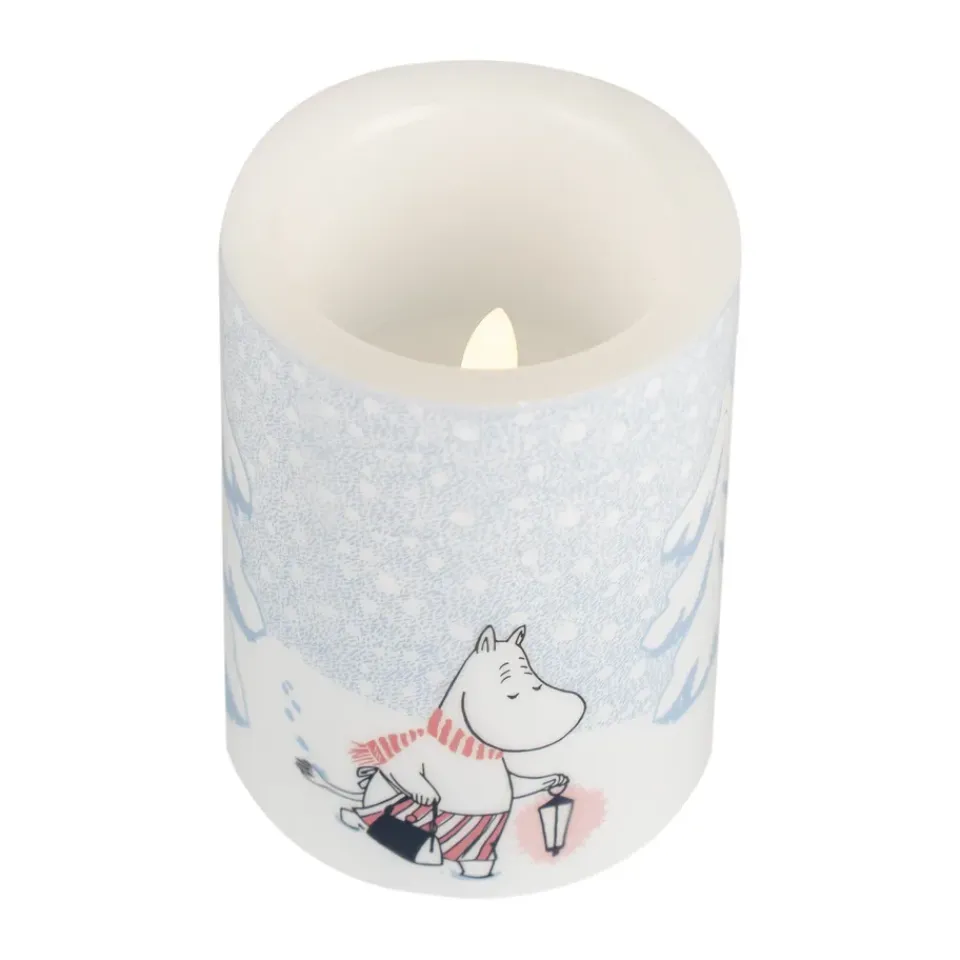 Muurla Vela gruesa LED Moomin 10 cm, Let it snow Blanco