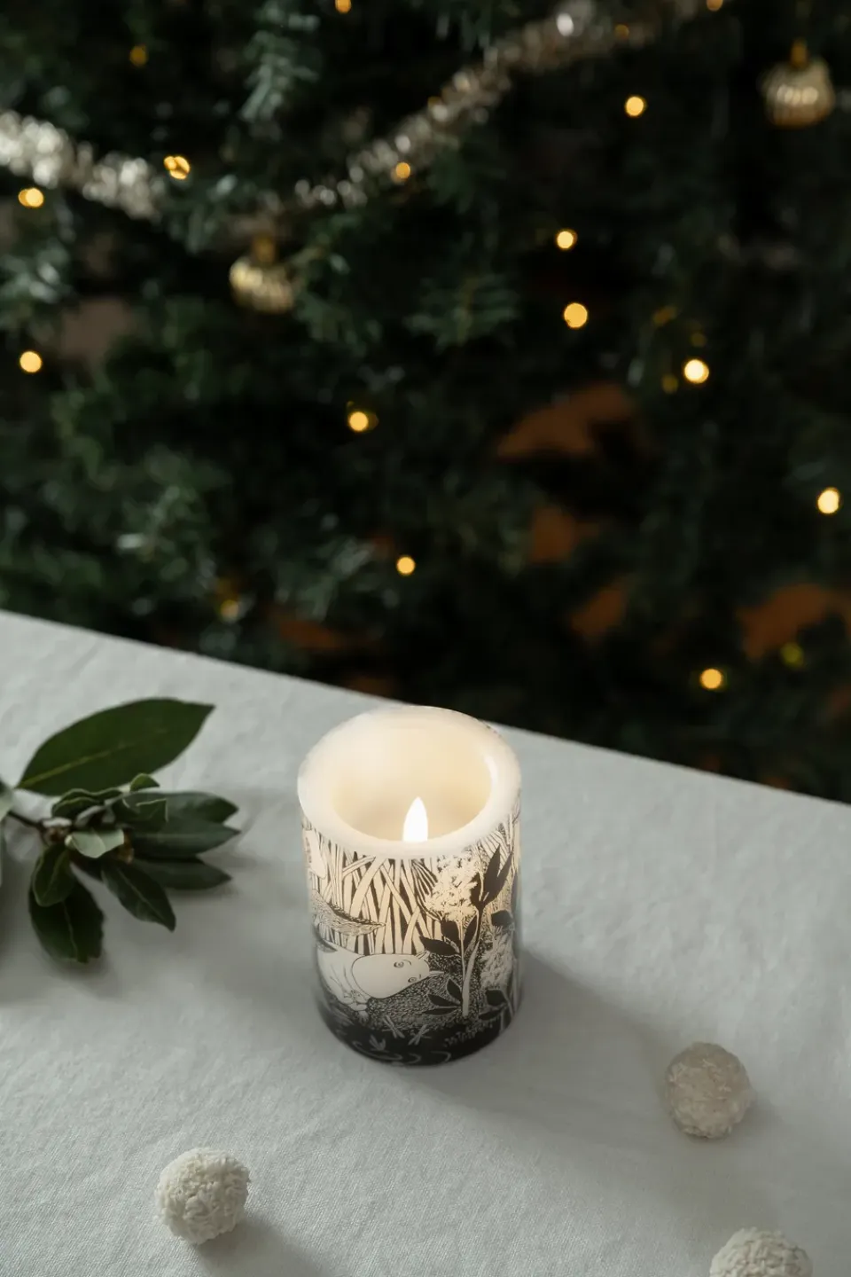 Online Muurla Vela gruesa LED Moomin 10 cm, The pond NegroBlanco