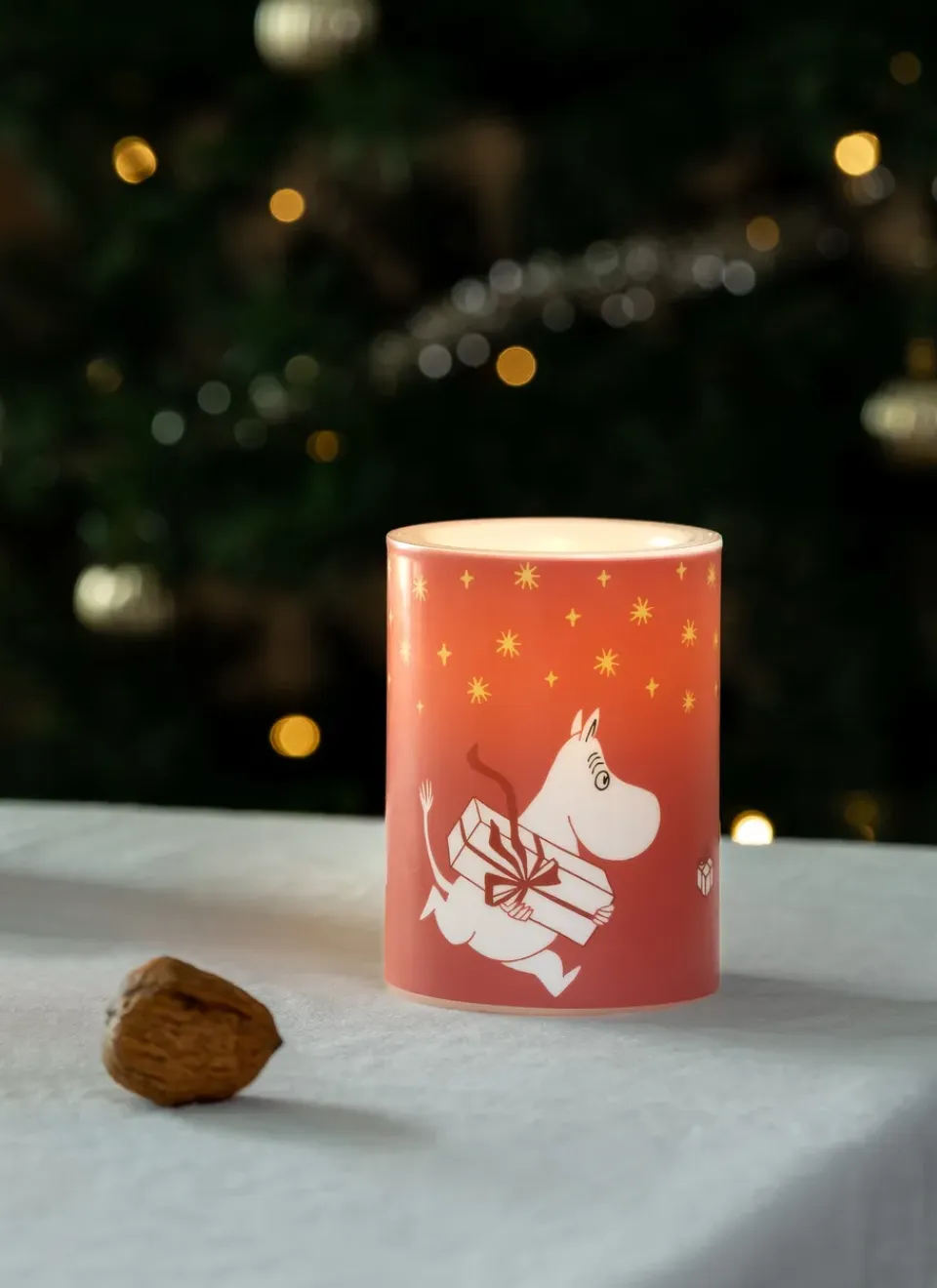 Outlet Muurla Vela gruesa LED Moomin 10 cm, Gifts Rojo