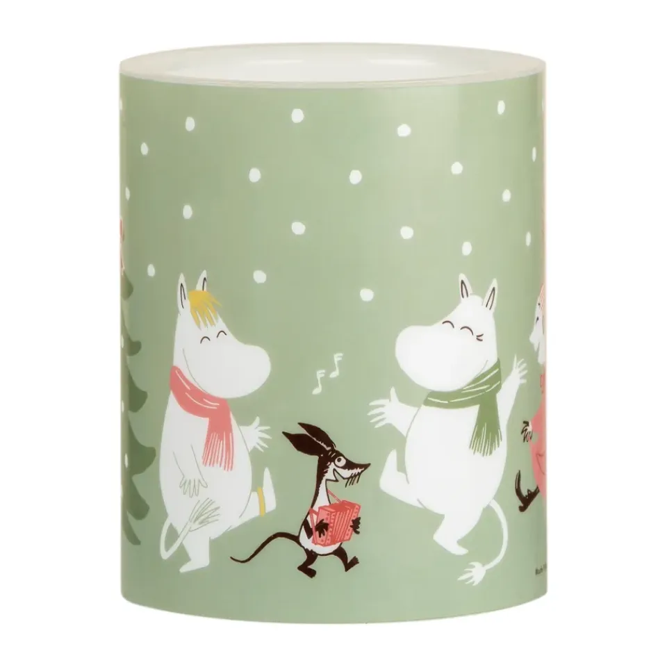 Sale Muurla Vela gruesa LED Moomin 12,5 cm, Festive spirits Verde