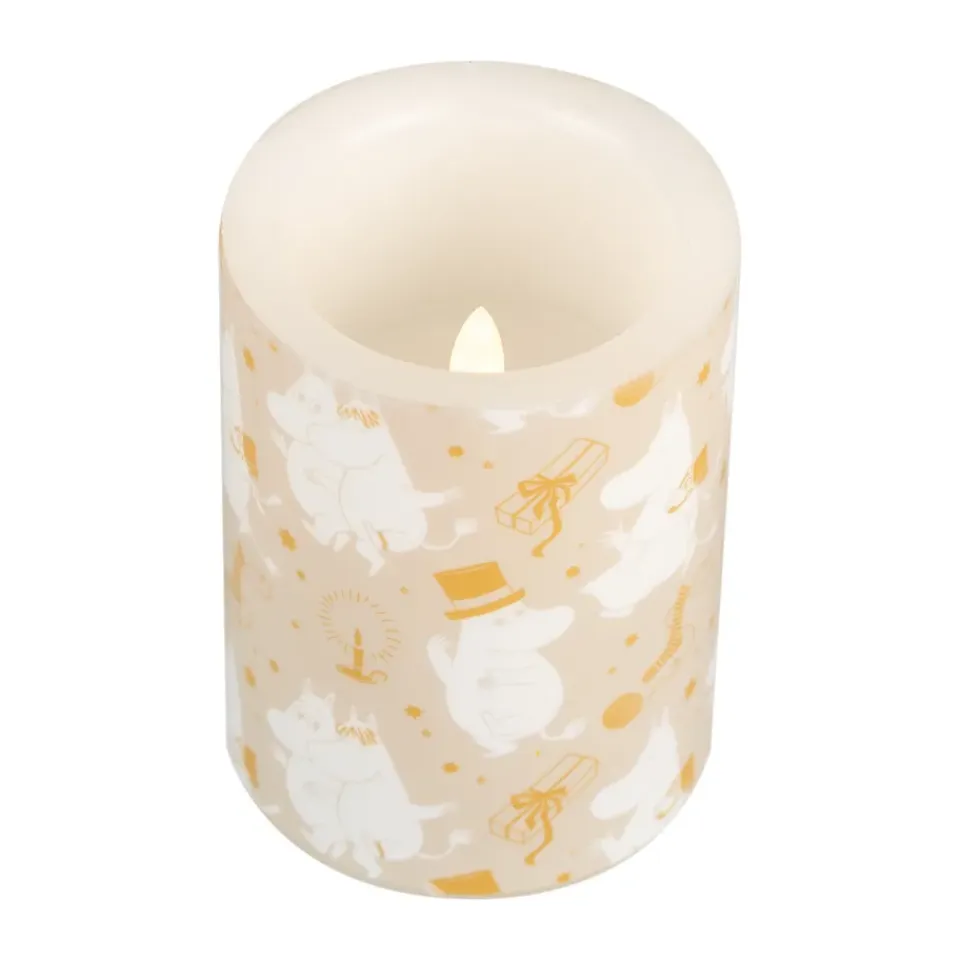 New Muurla Vela gruesa LED Moomin 10 cm, Sparkling stars Beige