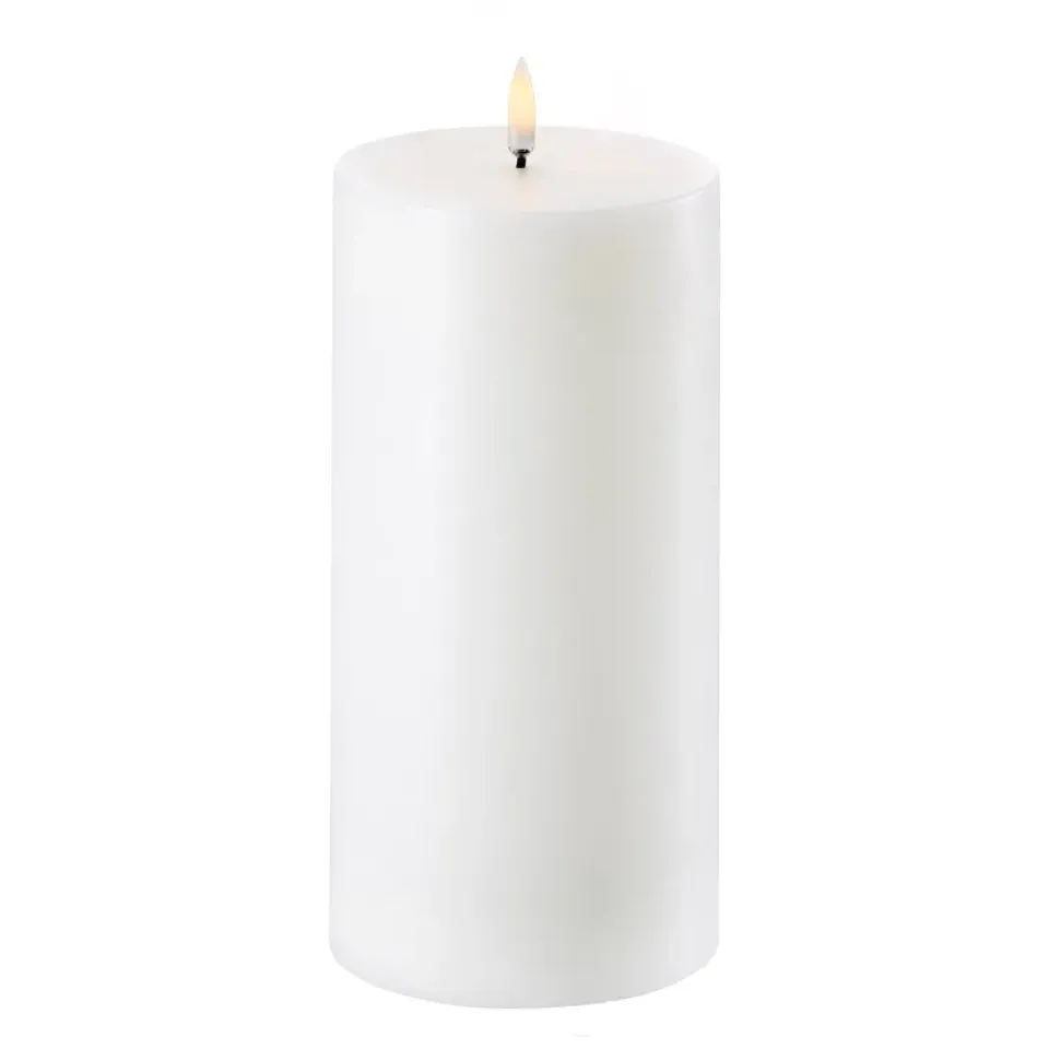 Best Uyuni Lighting Vela gruesa LED Uyuni Ø10,1 cm, 20,3 cm Blanco
