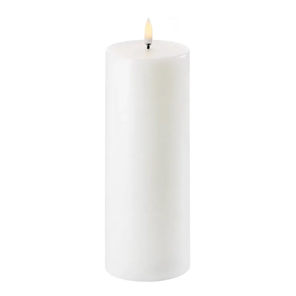 Discount Uyuni Lighting Vela gruesa LED Uyuni Ø7,8 cm, 20,3 cm Blanco