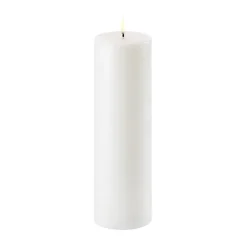 Outlet Uyuni Lighting Vela gruesa LED Uyuni Ø7,8 cm, 25 cm Blanco