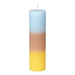 Sale Broste Copenhagen Vela gruesa Rainbow 25 cm, Pineapple cloud AzulBeigeAmarillo