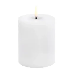 Outlet Uyuni Lighting Vela gruesa Uyuni LED derretida, rústico, Ø7,8x10 cm Blanco