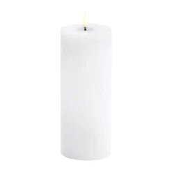Best Uyuni Lighting Vela gruesa Uyuni LED derretida, rústico, Ø7,8x20 cm Blanco