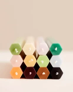 New HAY Vela Hexagon Candle mix 4-pack, Pastel Multi