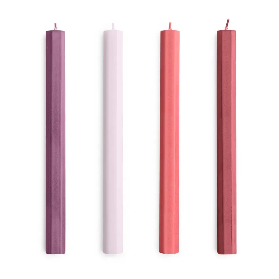 Sale HAY Vela Hexagon Candle mix 4-pack, Reds-bordeaux Rojo