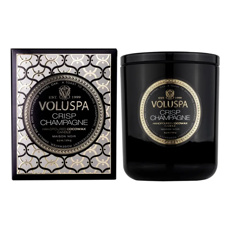 Hot Voluspa Vela perfumada Classic Maison Noir 60 horas, Crisp Champagne Color doradoNegro