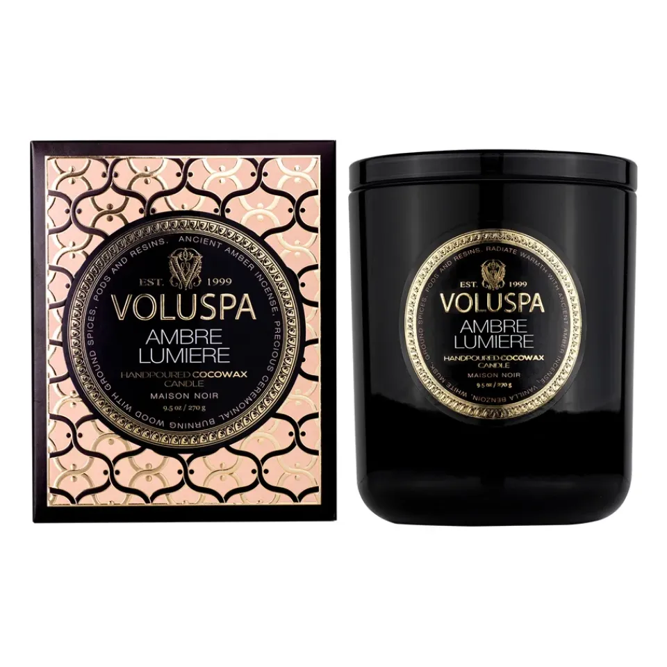 Clearance Voluspa Vela perfumada Classic Maison Noir 60 horas, Ambre Lumiere Color doradoNegro