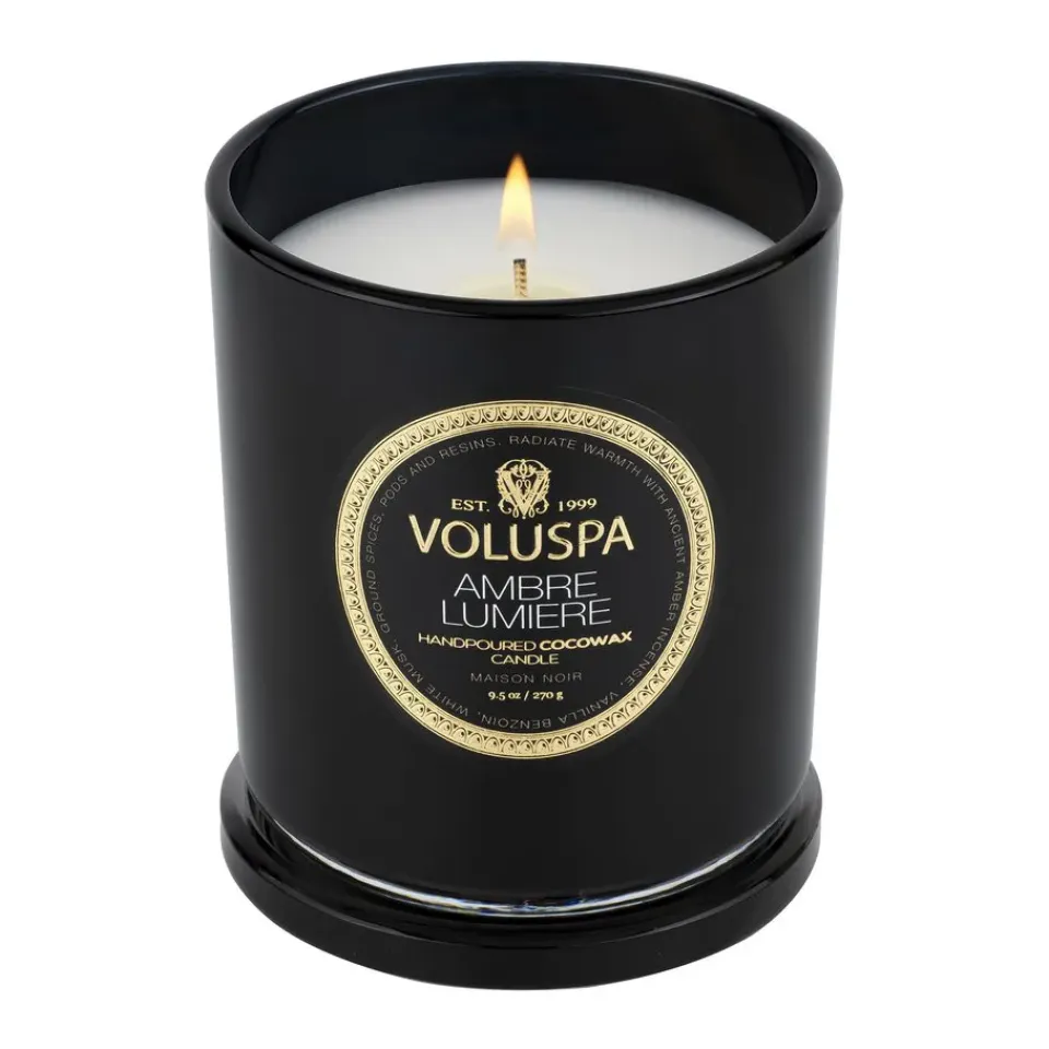 Clearance Voluspa Vela perfumada Classic Maison Noir 60 horas, Ambre Lumiere Color doradoNegro