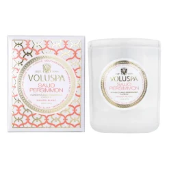 Best Voluspa Vela perfumada Classic Maison Blanc 60 horas, Saijo Persimmon Color doradoBlanco