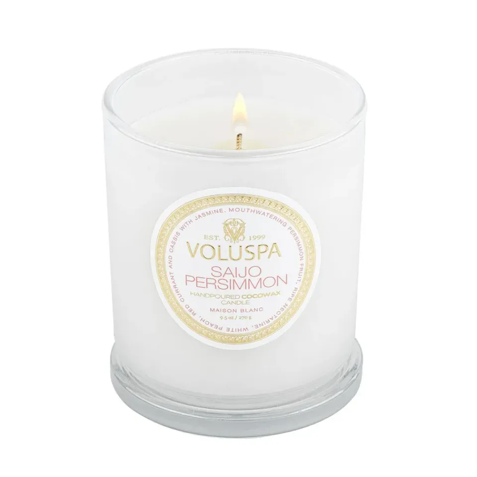Best Voluspa Vela perfumada Classic Maison Blanc 60 horas, Saijo Persimmon Color doradoBlanco