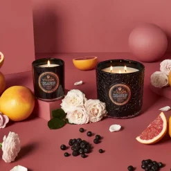 New Voluspa Vela perfumada Classic Maison Noir 60 horas, Pink Citron Grapefruit Color doradoNegro