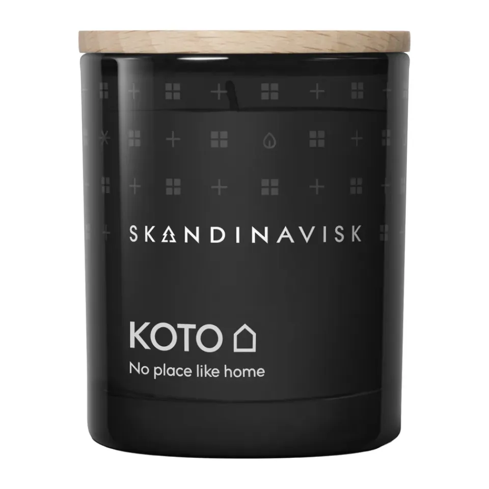 Outlet Skandinavisk Vela perfumada con tapa Koto, 65 g Negro