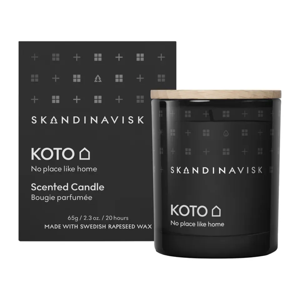 Outlet Skandinavisk Vela perfumada con tapa Koto, 65 g Negro