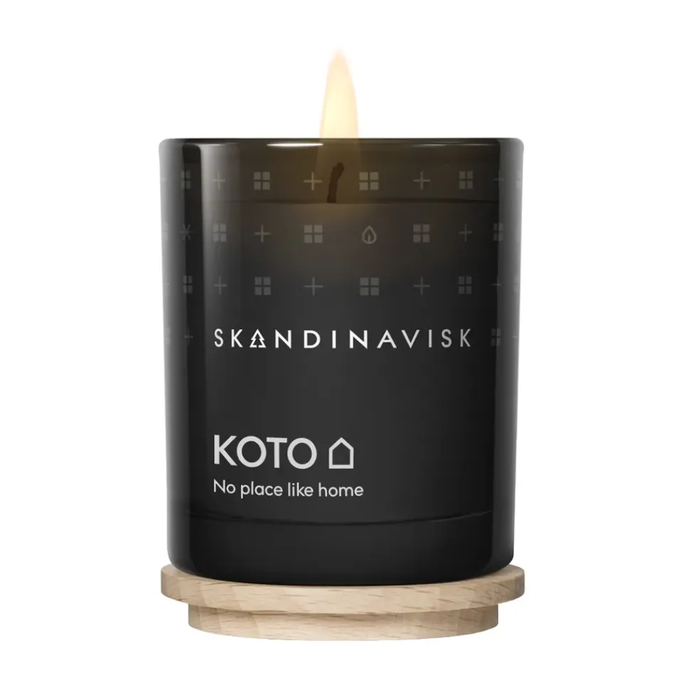 Outlet Skandinavisk Vela perfumada con tapa Koto, 65 g Negro