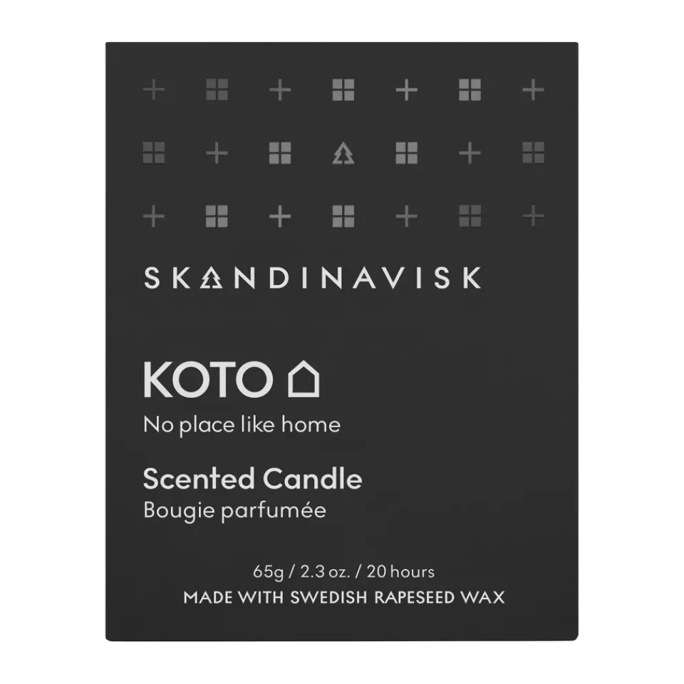 Outlet Skandinavisk Vela perfumada con tapa Koto, 65 g Negro