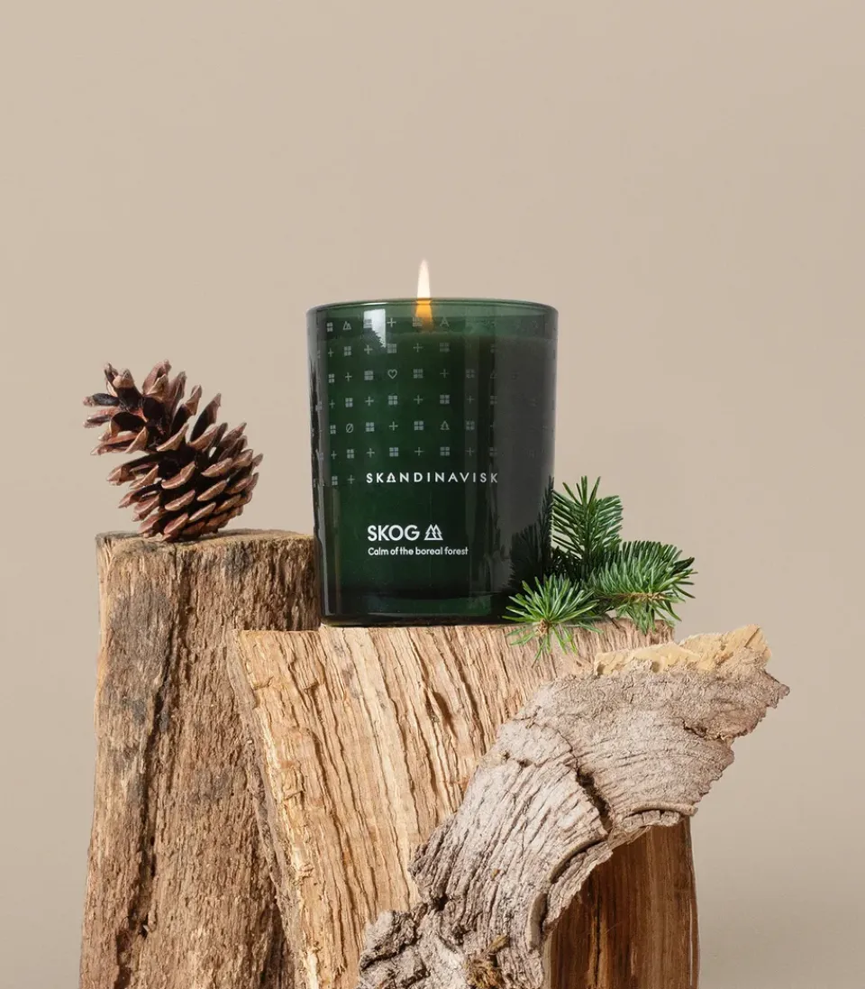 Best Skandinavisk Vela perfumada con tapa Skog, 65 g Verde