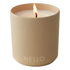 Best Design Letters Vela perfumada Ø8 cm, Hello- Beige
