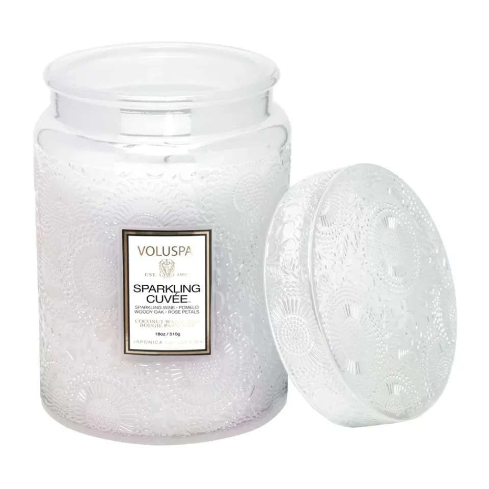 New Voluspa Vela perfumada en bote de cristal 100 horas, Sparkling Cuvée Blanco