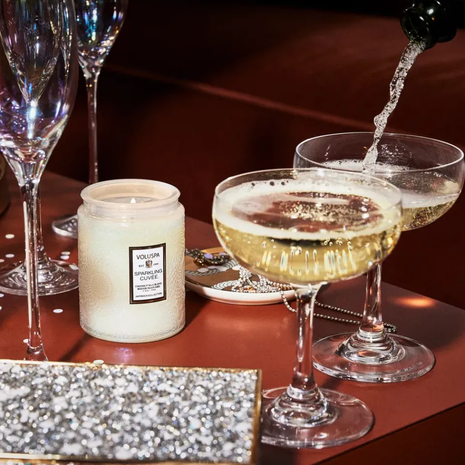 New Voluspa Vela perfumada en bote de cristal Japonica 50 horas, Sparkling Cuvée Blanco