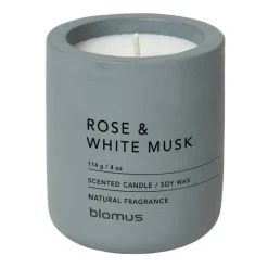 Clearance Blomus Vela perfumada Fraga 24 horas, Rose & White Musk-Flintstone Azul