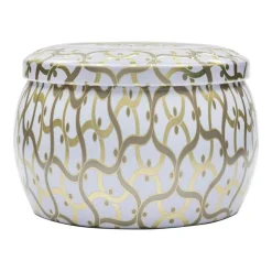 Discount Voluspa Vela perfumada Maison Blanc Mini Tin 25 horas, Suede Blanc BeigeColor doradoBlanco