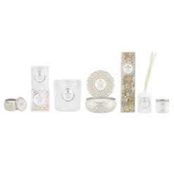 Discount Voluspa Vela perfumada Maison Blanc Mini Tin 25 horas, Suede Blanc BeigeColor doradoBlanco