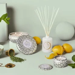 Sale Voluspa Vela perfumada Maison Blanc Mini Tin 25 horas, Moroccan Mint Tea VerdeBlanco