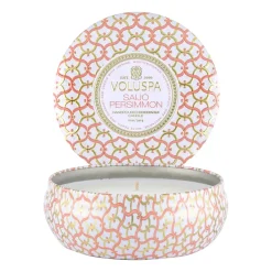 Best Voluspa Vela perfumada Maison Blanc 3-wick Tin 40 horas, Saijo Persimmon Color doradoRosaBlanco