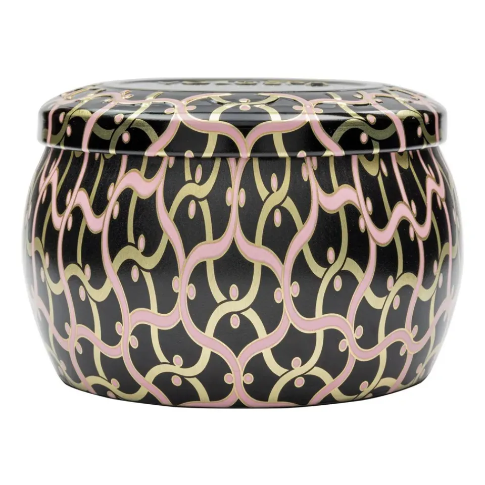 Voluspa Vela perfumada Maison Noir Mini Tin 25 horas, Pink Citron Grapefruit Color doradoRosaNegro