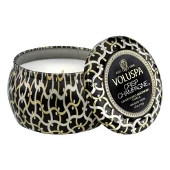 Online Voluspa Vela perfumada Maison Noir Mini Tin 25 horas, Crisp Champagne Color doradoPlateadoNegro