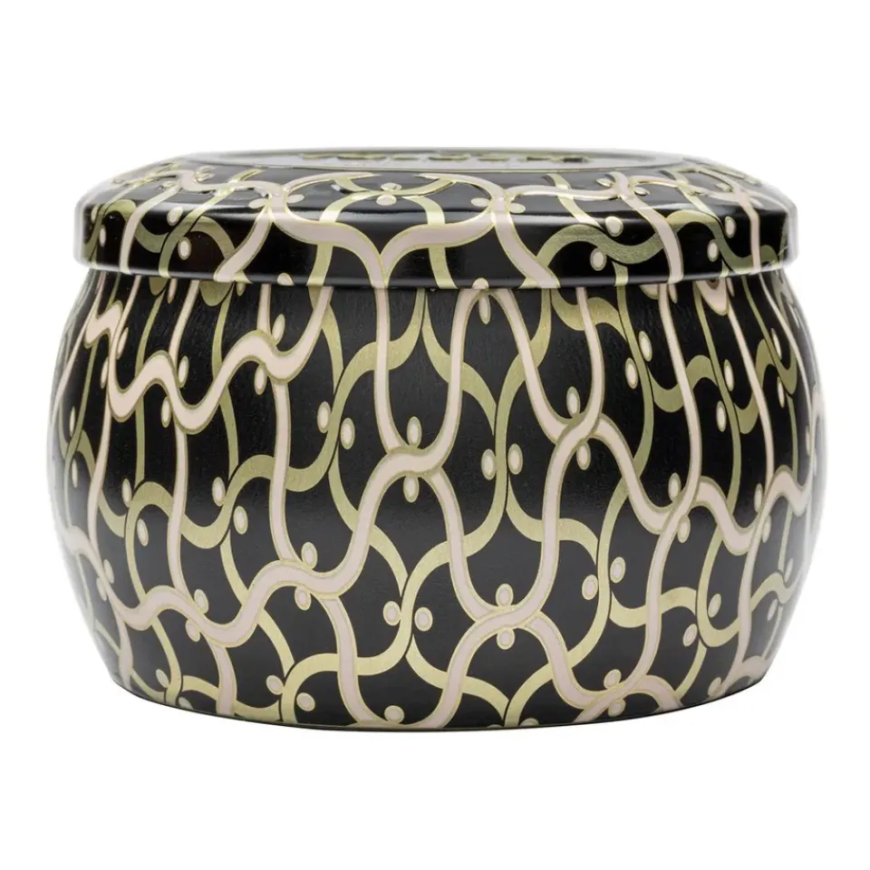 Online Voluspa Vela perfumada Maison Noir Mini Tin 25 horas, Ambre Lumiere BeigeColor doradoNegro