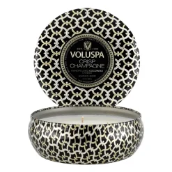 Sale Voluspa Vela perfumada Maison Noir 3-wick Tin 40 horas, Crisp Champagne Color doradoNegro