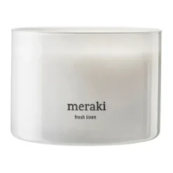 Clearance Meraki Vela perfumada , 60 horas, Fresh linen Blanco
