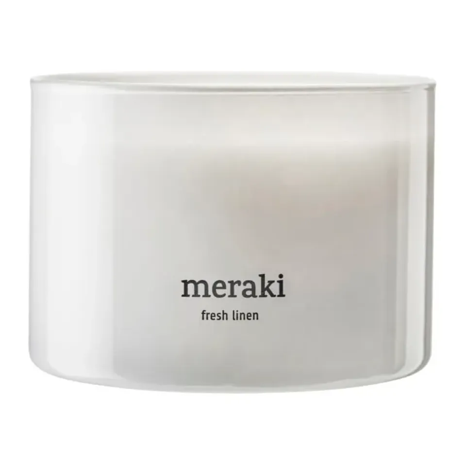Clearance Meraki Vela perfumada , 60 horas, Fresh linen Blanco