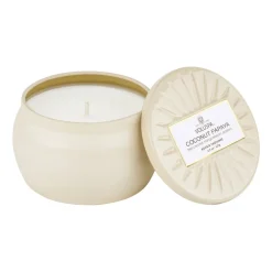 Clearance Voluspa Vela perfumada Vermeil Mini Tin 25 horas, Coconut Papaya Beige