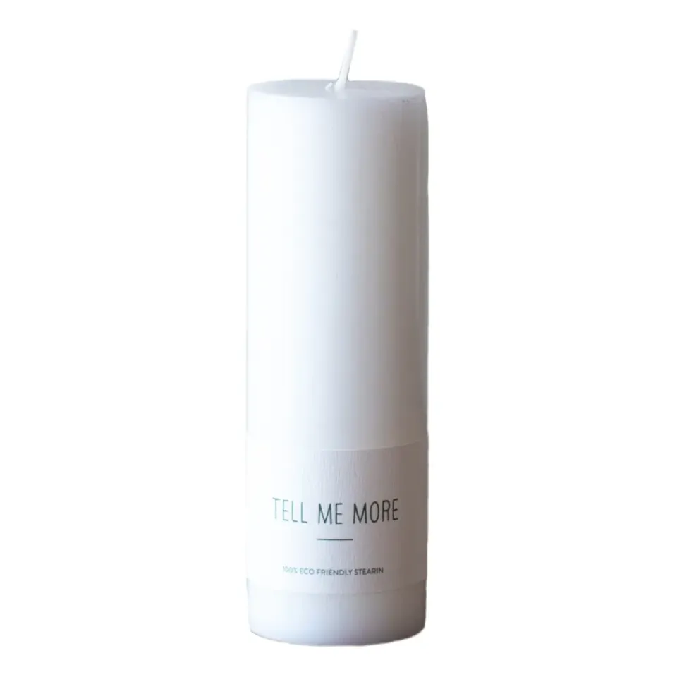Tell Me More Vela L 15 cm, Blanco