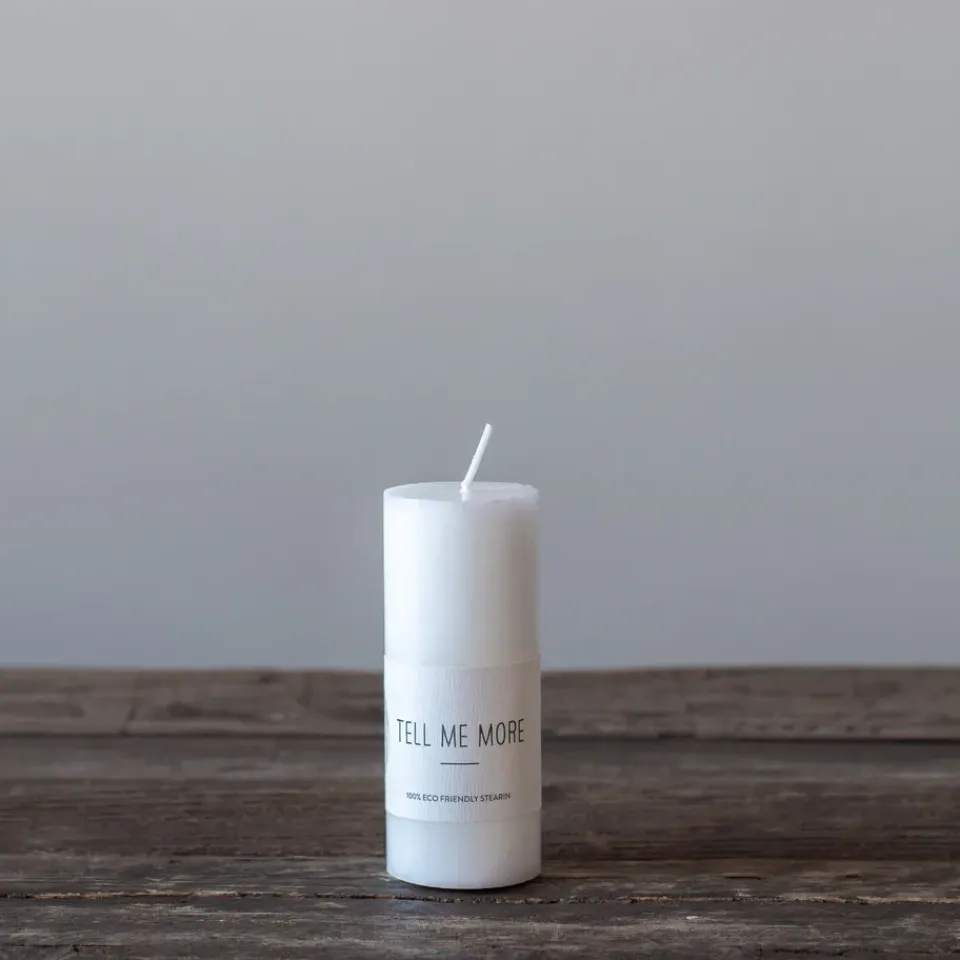 Hot Tell Me More Vela S 10 cm, Blanco